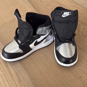 Nike Black and Silver Sneakers
